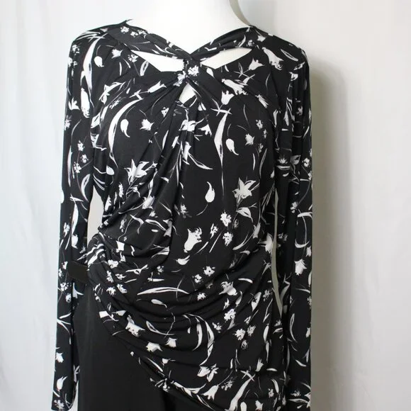 White House Black Market Floral Long Sleeve Top Women's XL - Picture 9 of 9